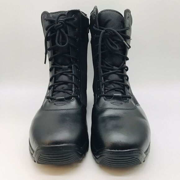 Interceptor MNIN0440111 Black Leather Men's 12 Side Zip Lace Up Tactical Boots - Picture 2 of 13